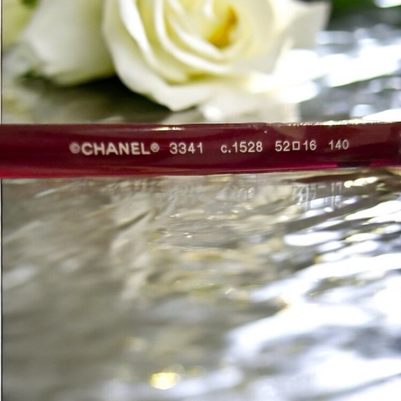 CHANEL 3341 c. 1528 52 16 140 Wine Red Cat-Eye Glasses EUC - Picture 5 of 8